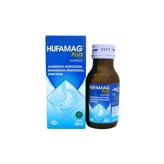 HUFAMAG PLUS SUSPENSI 60ML Syrup - Obat Asam Lambung Maag Nyeri Perut Sirup Hufamaag