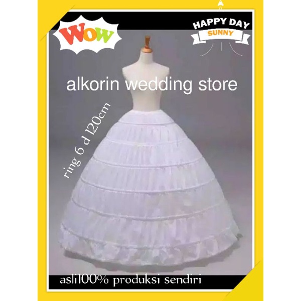 Petticoat Rok Pengembang Gaun Pengantin wanita Ring 6 Pertikut  murah diameter 125cm