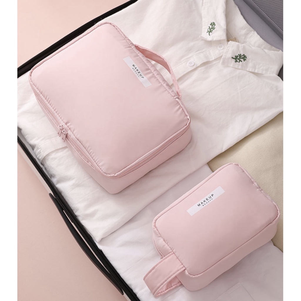 WRF57 Tas Korea Cosmetic Bag Make Up Beauty Premium Tas Kosmetik Tebal Waterproof Impor TKM