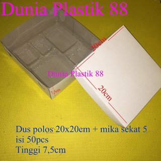 isi50pc DUS TPS POLOS 20x20CM box kardus box wadah tempat kotak kertas tempat makanan nasi mika seka