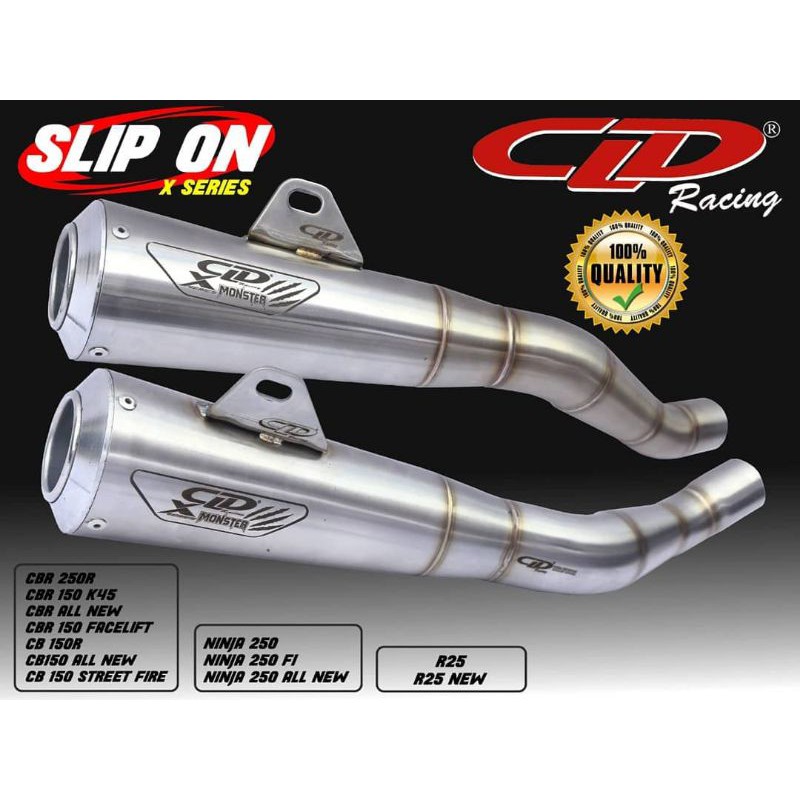 Slip On Knalpot CLD Monster X Cbr 150 k45a,New Cbr 150 Facelift,Ninja 250 SL/RR Mono