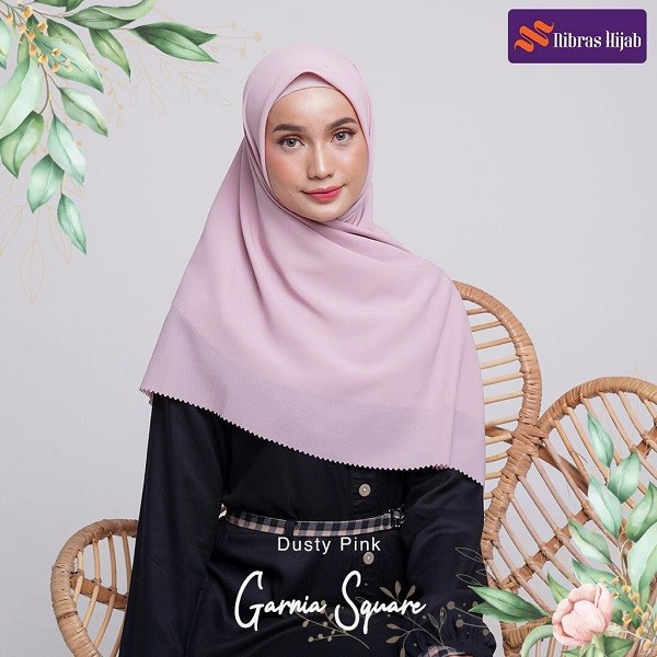 Garnia Square Nibras Hijab 17 Variasi Warna / Square Instan Jilbab Hijab Segiempat Segi Empat Polos-Dusty Pink