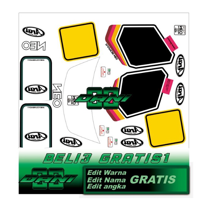 water decal arai motif Rapide neo(BUKAN STIKER)