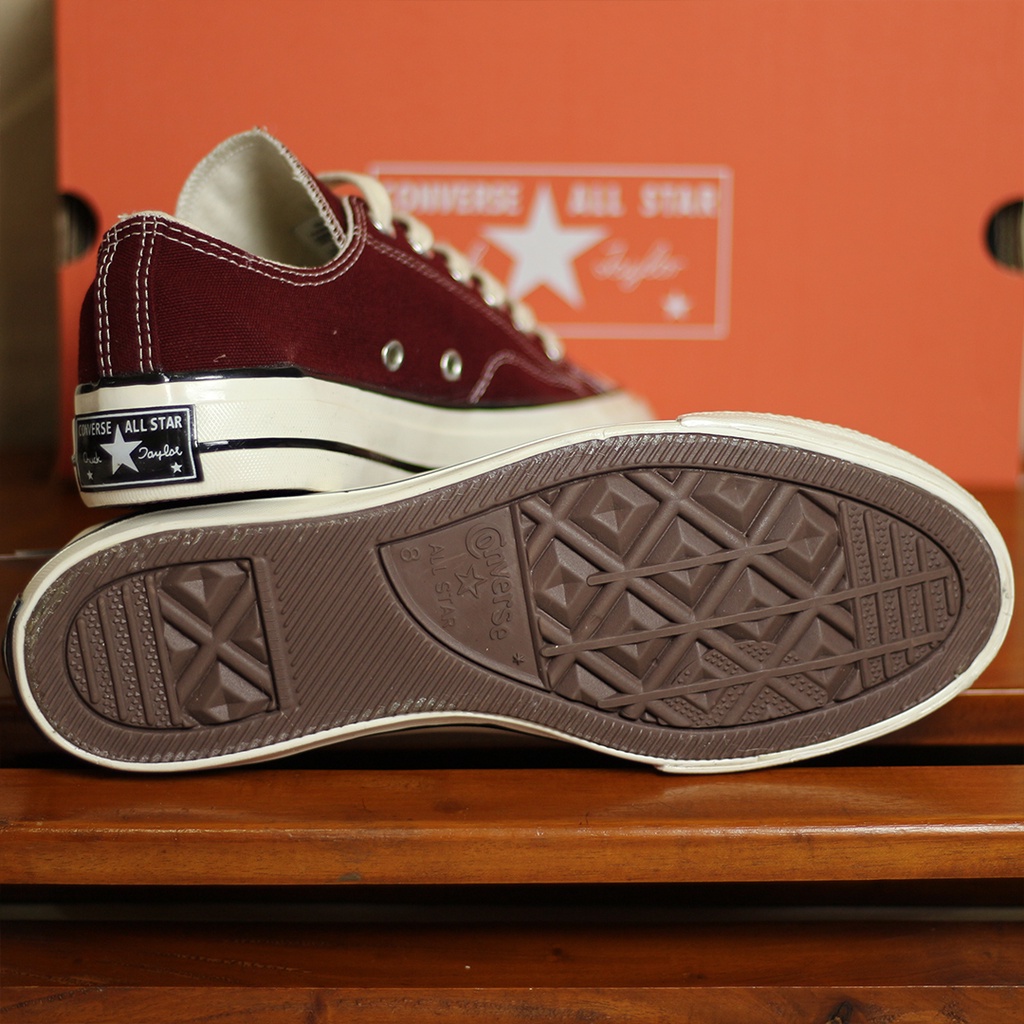 Sepatu Sneakers TERLARIS! Converse 70s Egret Merah Maroon Low. TOP Premium Quality, BNIB, TERMURAH