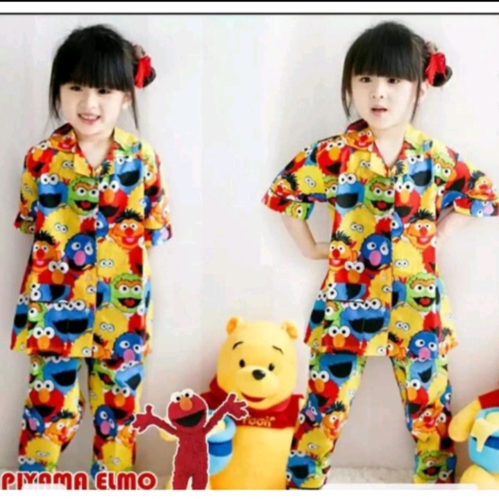 PIYAMA ANAK MOTIF ELMO 0-12 TAHUN, BAJU TIDUR ANAK, STELAN ANAK MODEL TERBARU DAN TERLARIS TAHUN 202