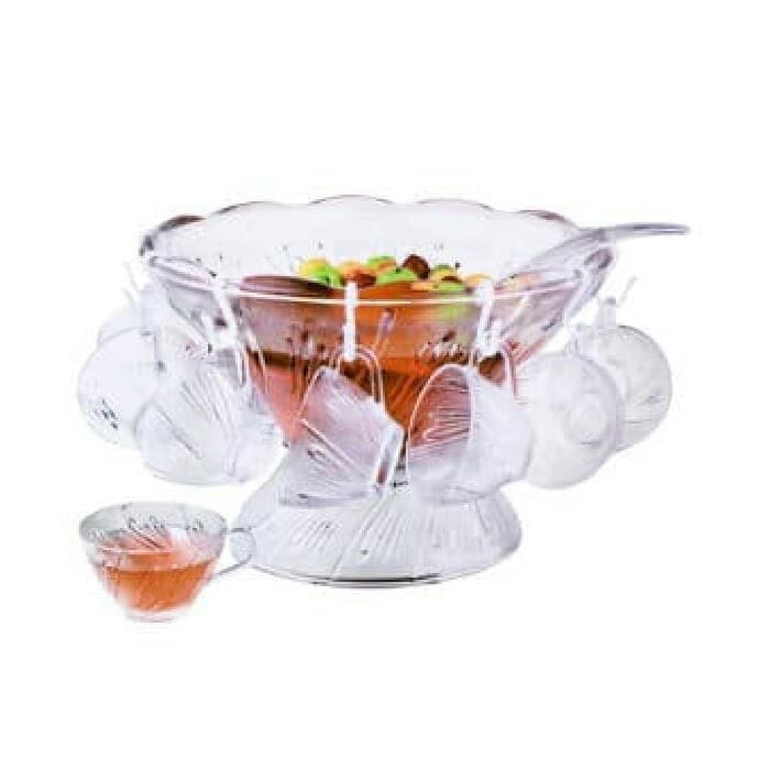 Punch Bowl Set 12 Pcs / Mangkok Es Gelas Minuman Set Krisbow