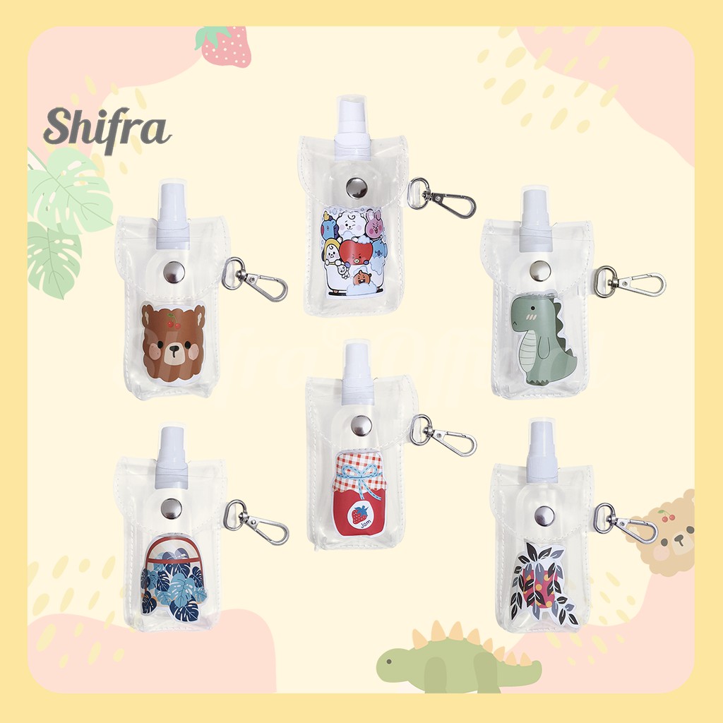 POUCH HAND SANITIZER MIKA UNIK LUCU GAMBAR KARAKTER SHIFRA (BOTOL SPRAY 60 ML)