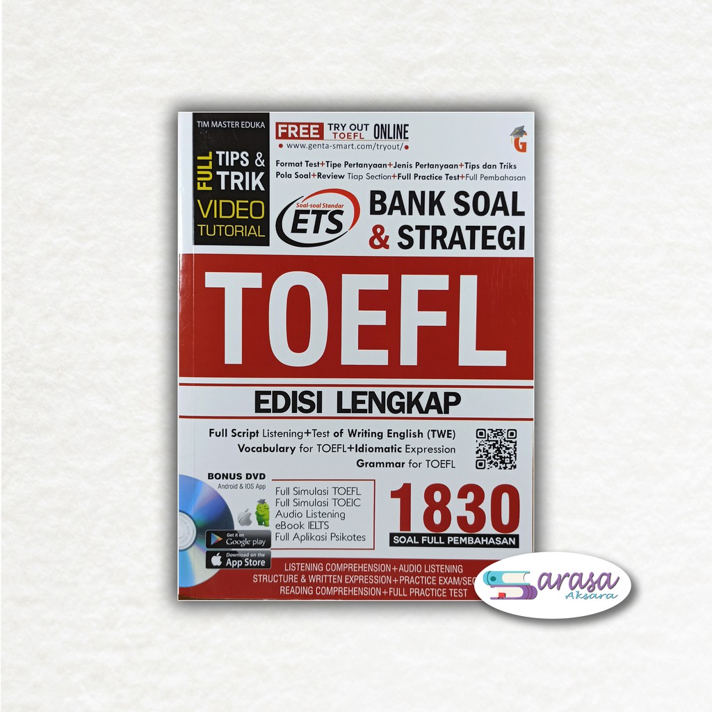 Buku Tes Toefl Toeic Bank Soal Strategi Toefl 1830 Plus Cd Aplikasi Shopee Indonesia