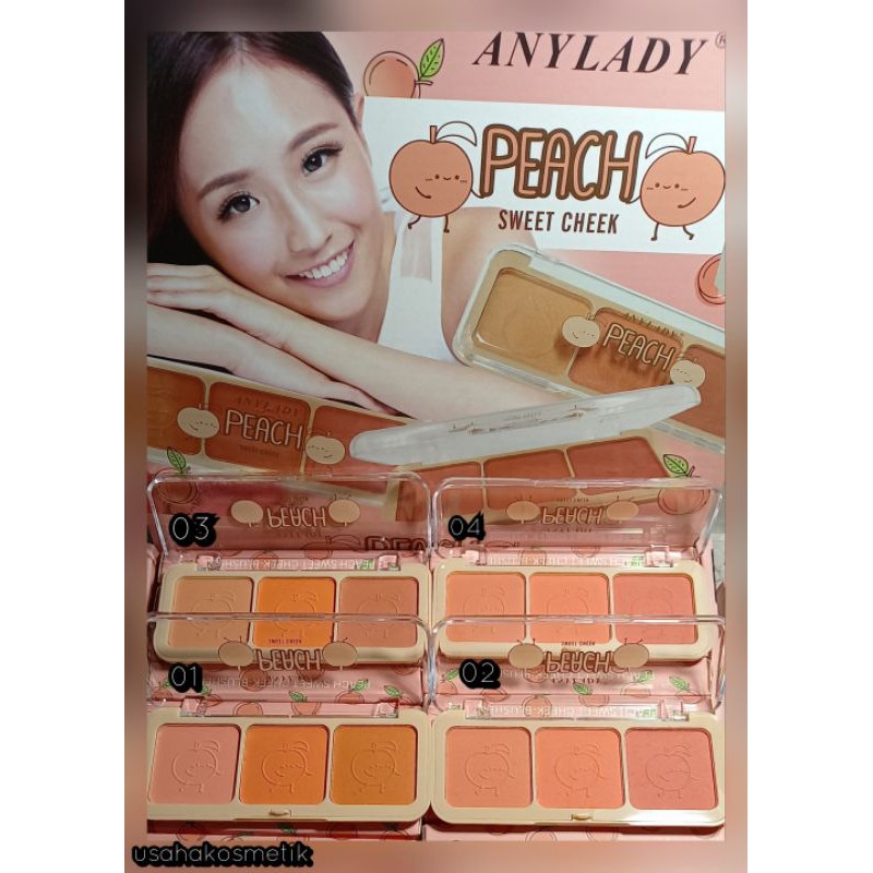BLUSH ON ANYLADY SWEET PEACH 4WARNA / 3 WARNA PERPCS NO.775 /772/775B