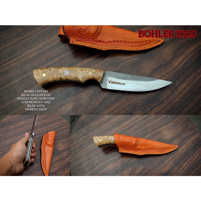 Pisau Seset Kulit - Pisau Seset Custom Baja Bohler K110 Modern - Vivistecolection