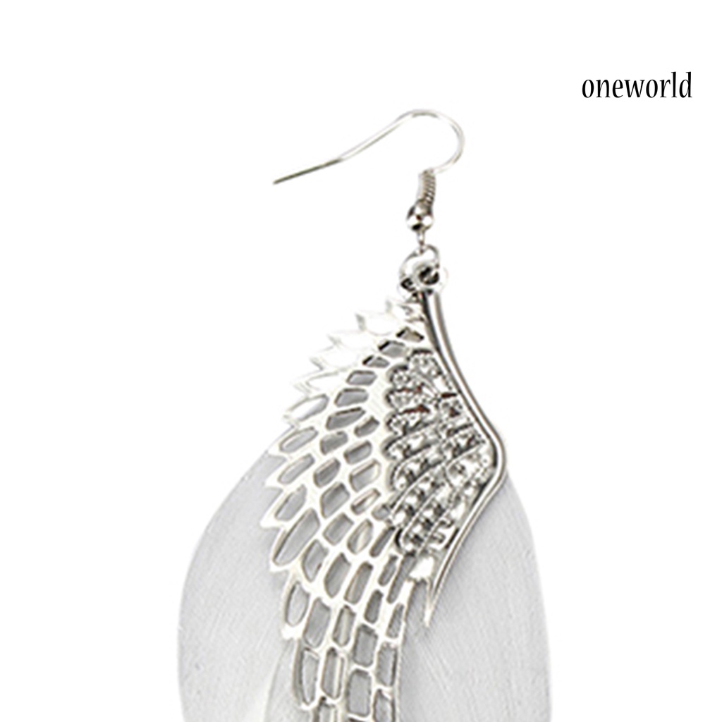 OW@ Earrings Angel Wing Design Beautiful Alloy Jewelry Gift Hook Earrings for Daily Life