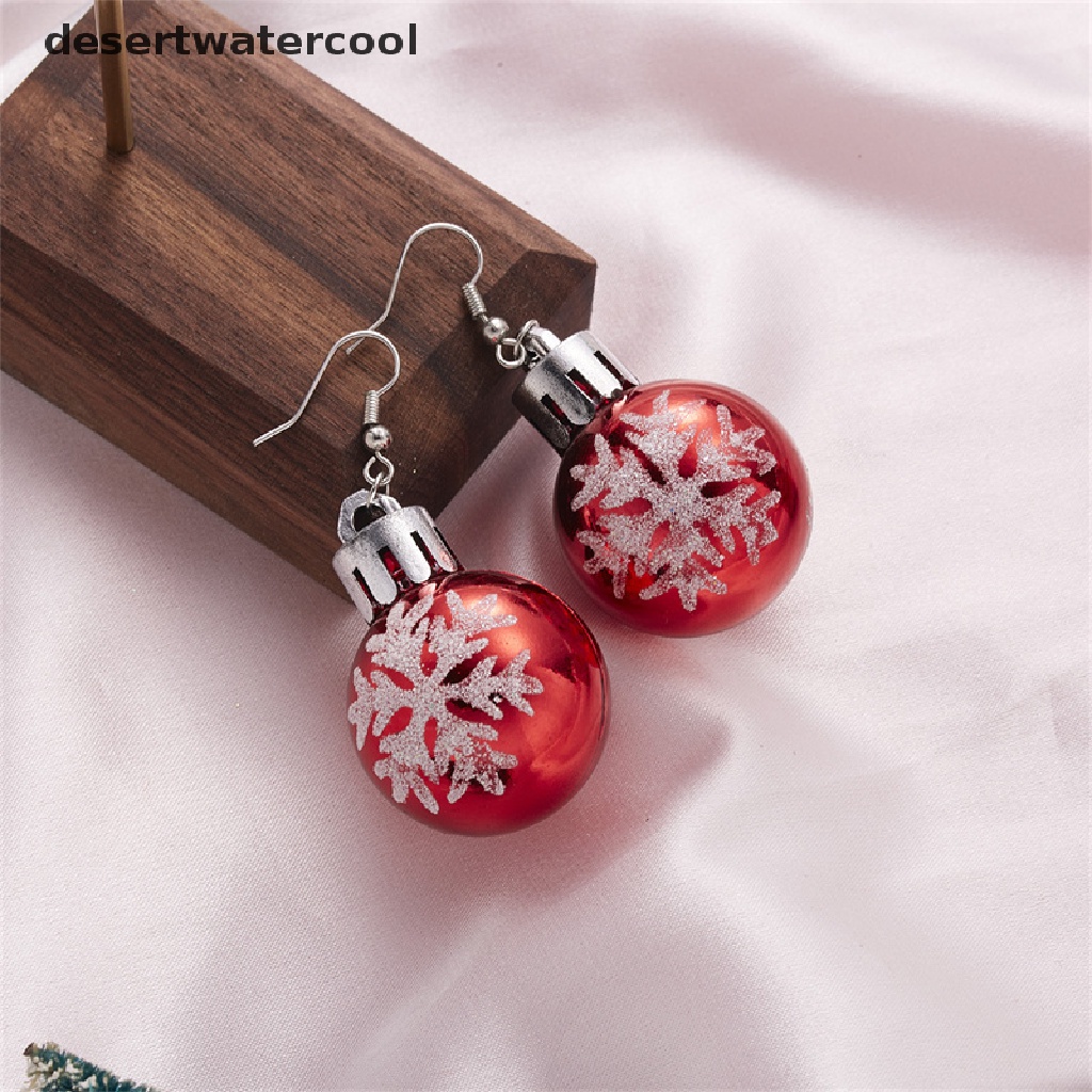 Anting Bentuk Bola Bintang Warna Hijau Merah Bahan Resin Gaya Vintage Untuk Wanita