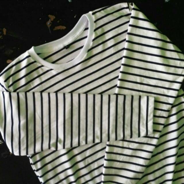 Kaos Salur Garis Lengan Panjang Wanita Shopee Indonesia