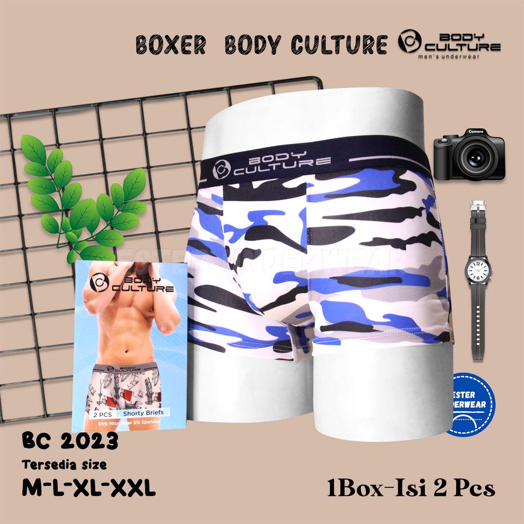 Body Culture Celana Boxer Pria BC 2023 1Box Isi 2Pcs