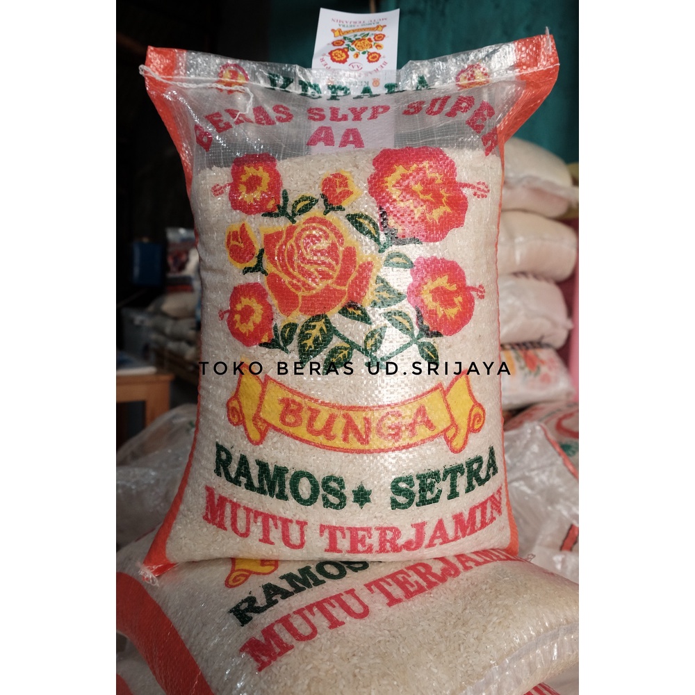 HEMAT- Beras Ramos Setra Cap Bunga Ramos Beras Pulen 5KG, 10KG/ Beras Bunga Ramos Setra