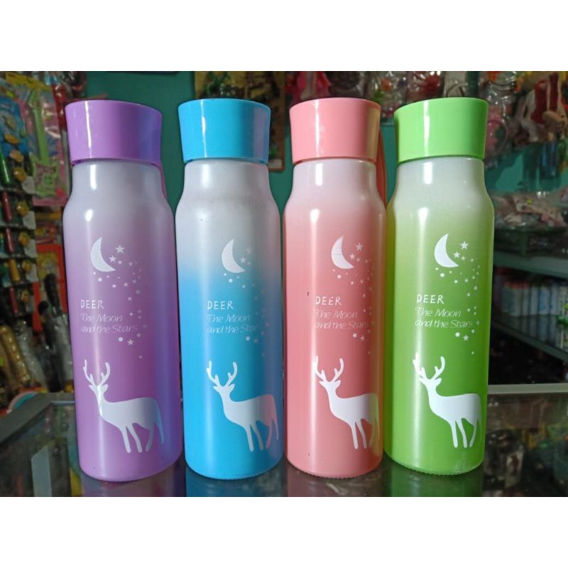 Botol kaca deer isi 450ml/botol kaca motif rusa