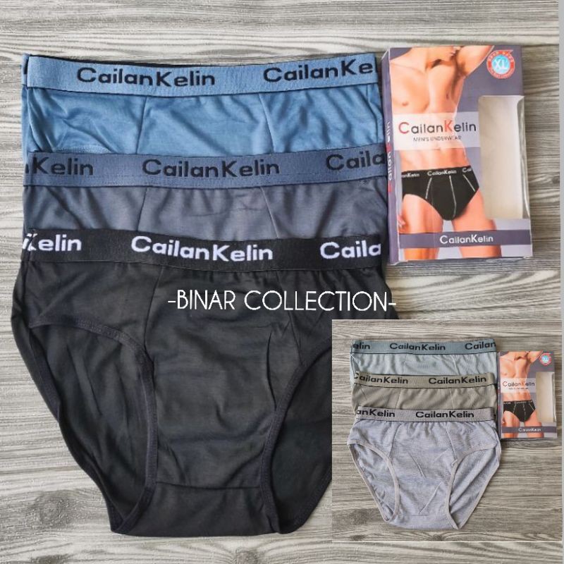 CK Sempak pria celana dalam ban cowok 1pack isi 3pcs model boxer size L XL murah bagus