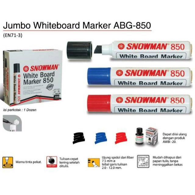 

SPIDOL JUMBO BESAR WHITEBOARD SNOWMAN 850