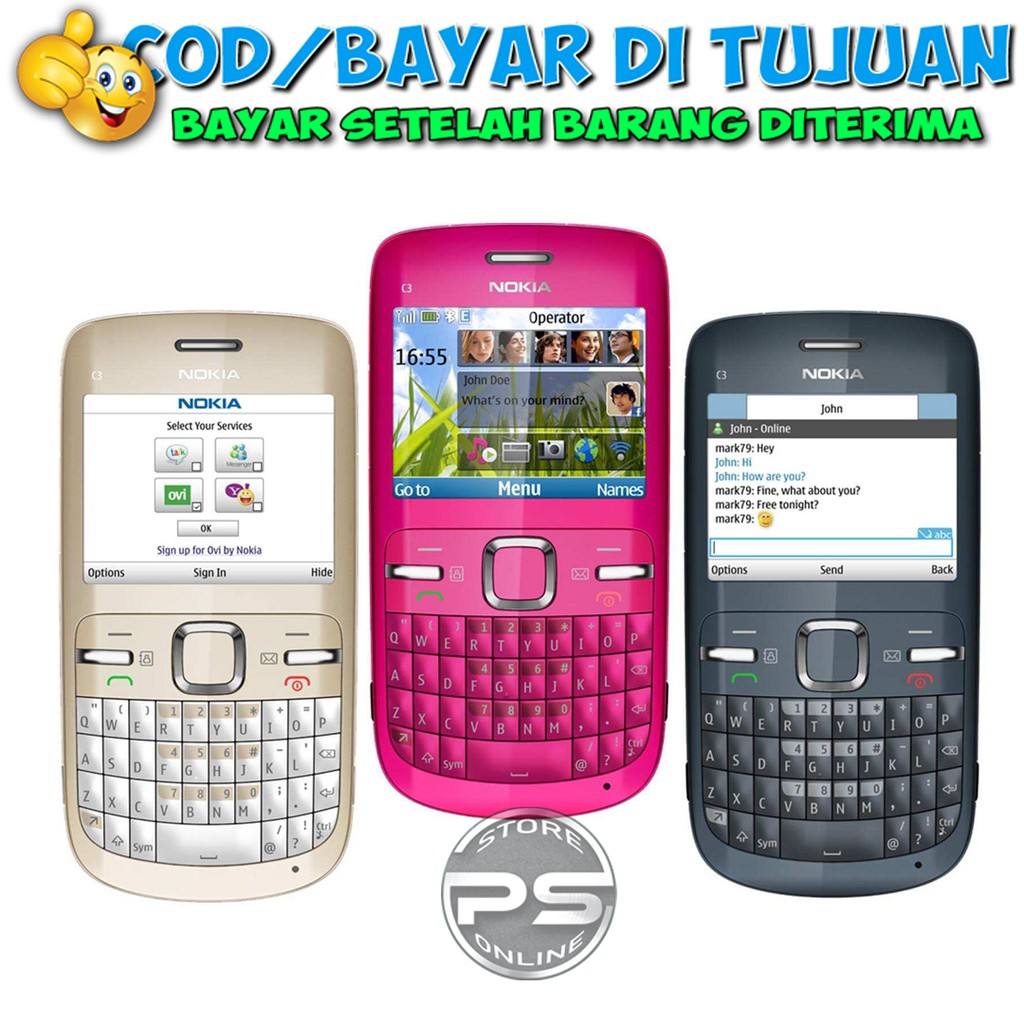 HP Nokia C3-00 - HP tombol QWERTY - HP dengan aplikasi Lengkap