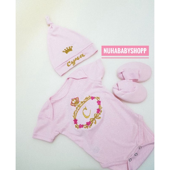 jumper set nama bayi. baju nama bayi topi nama bayi