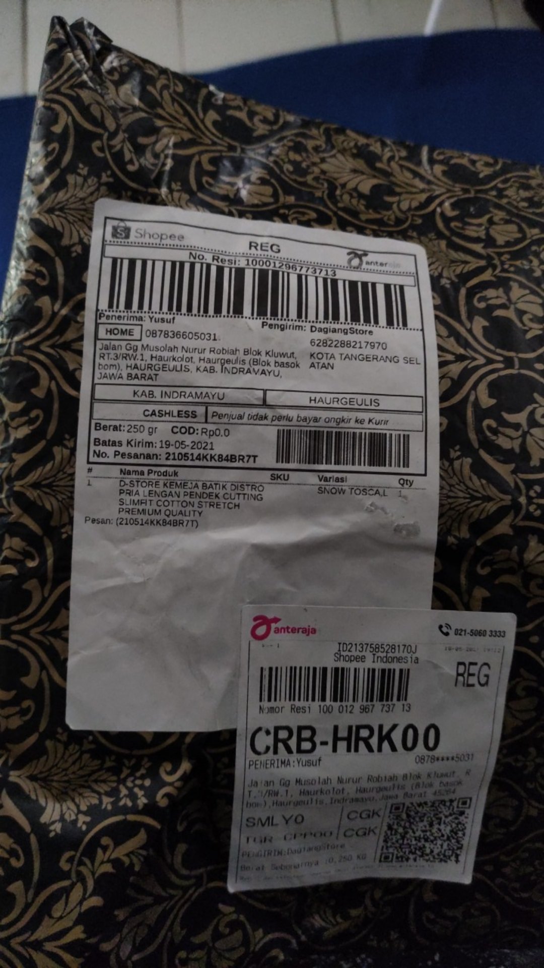 D-store Kemeja Batik Distro Pria Lengan Pendek Cutting Slimfit Cotton Stretch Premium Quality