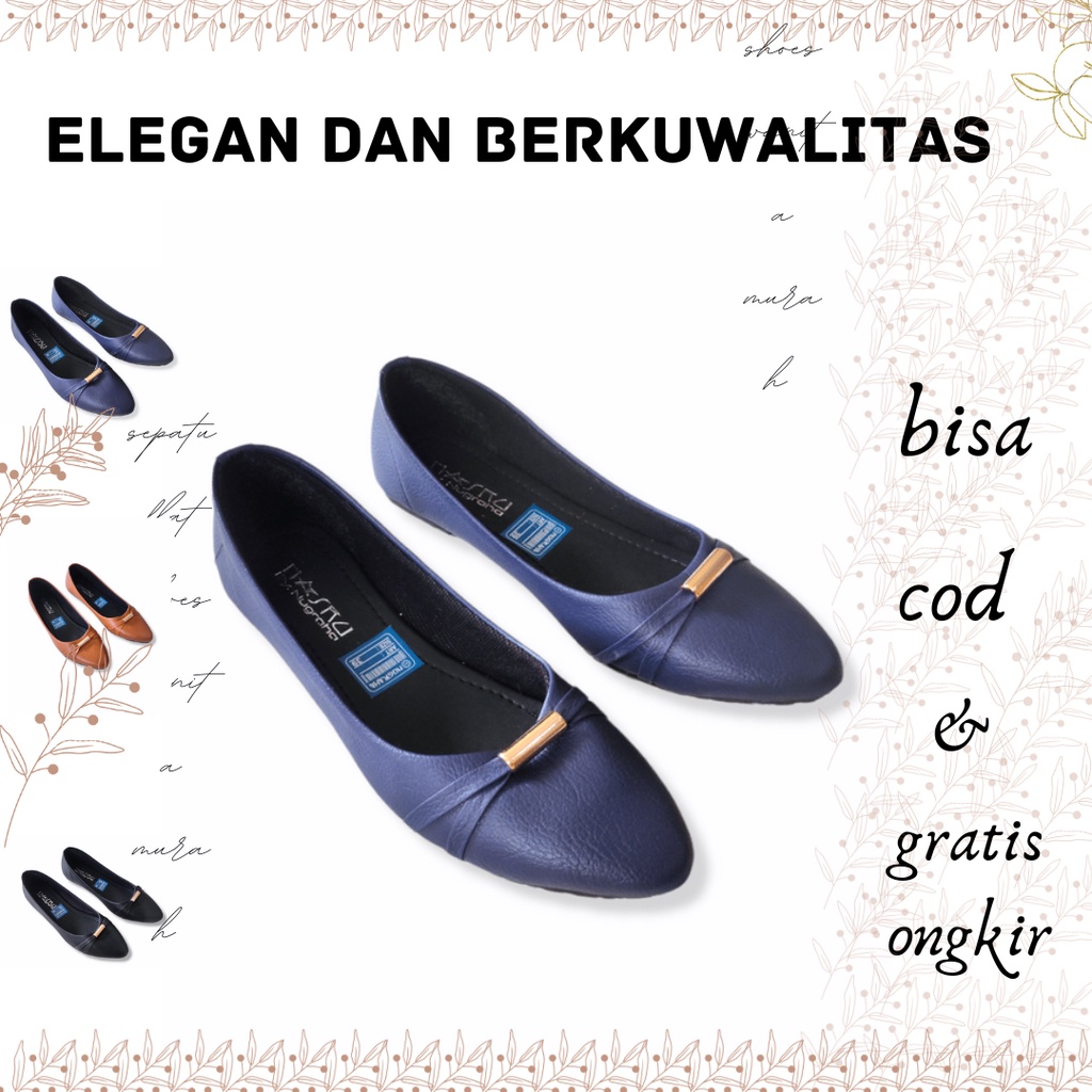 Sepatu Flat Shoes RZ41 Flatshoes Wanita Ballerina Flat Shoes Kekinian Heels Murah Karet Jelly Zara K