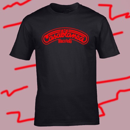 Kaos Casablanca Records Red Logo Tshirt Bahan 100% Katun Casual Fashionable T-SHIRT