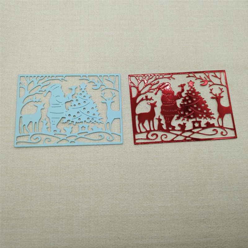 Cetakan Stensil Cutting Dies Motif Elemen Natal Bahan Metal Untuk Scrapbook / Craft DIY