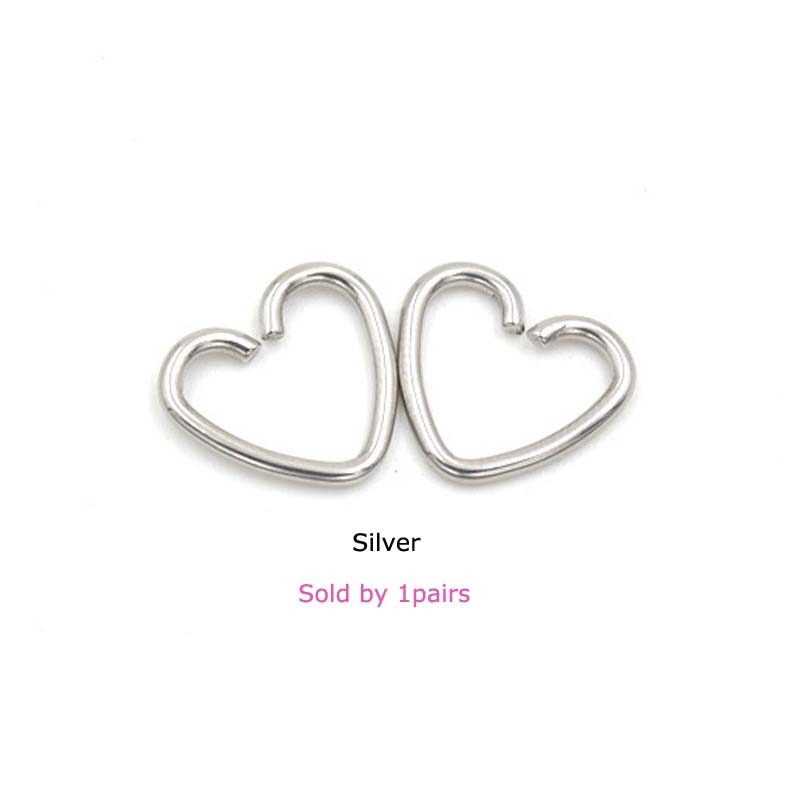 A pairs 16G Heart Shape Daith Earring Cartiliage Piercing