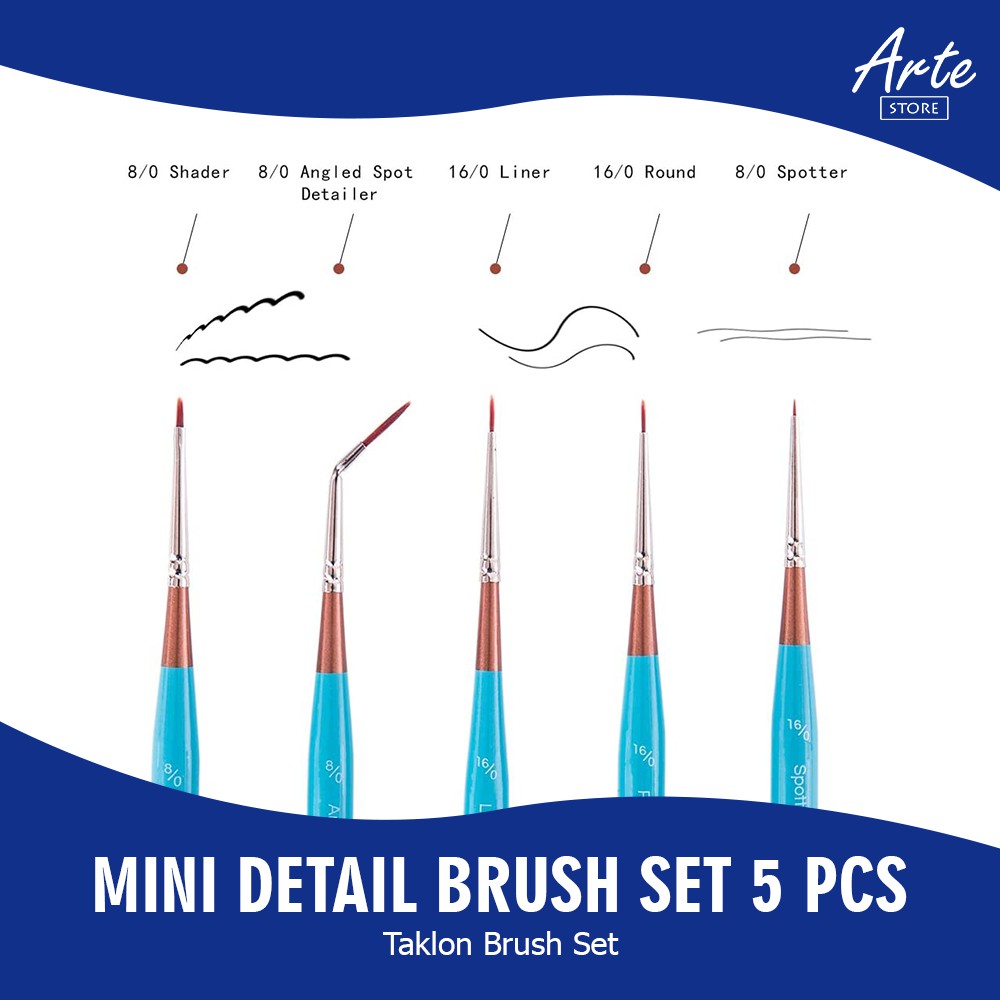 Kuas - Mont Marte Mini Detail Brush Set 5