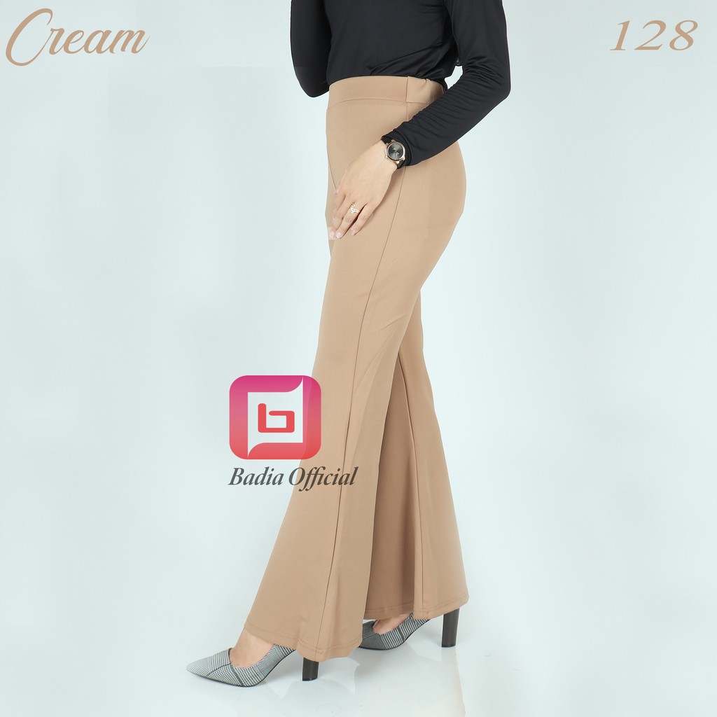 celana cutbray highwaist palazzo scuba shireen lingkar kaki lebar kembang tinggi wanita premium