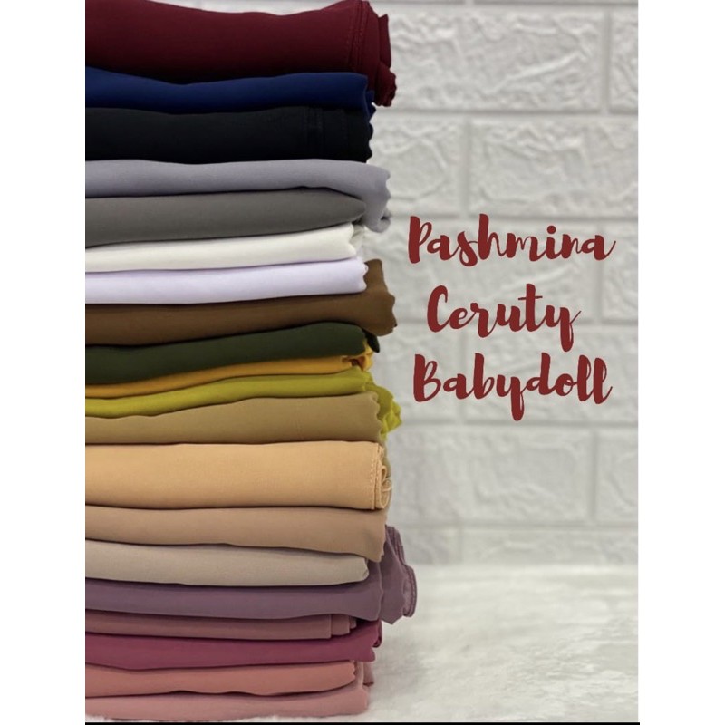Pashmina Ceruty Premium Import Jilbab Pashmina polos Warna