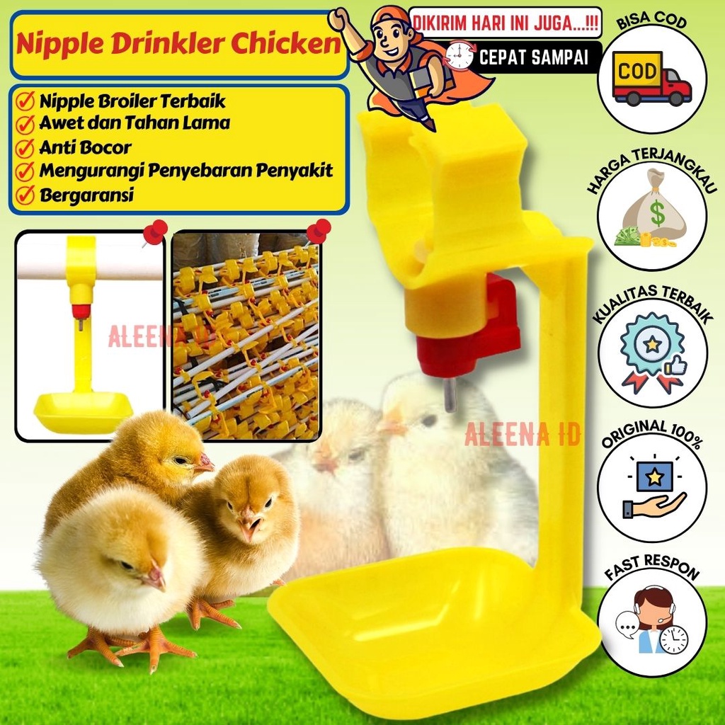 NIPLE AYAM BROILER NIPPLE DRINKER TEMPAT MINUM AYAM BROILER ALAT TERNAK UNGGAS-ALEENA ID