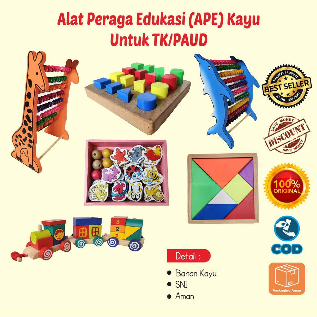 Jual Mainan Edukasi Balok Kayu Alat Peraga Edukasi Untuk Anak Tk Paud