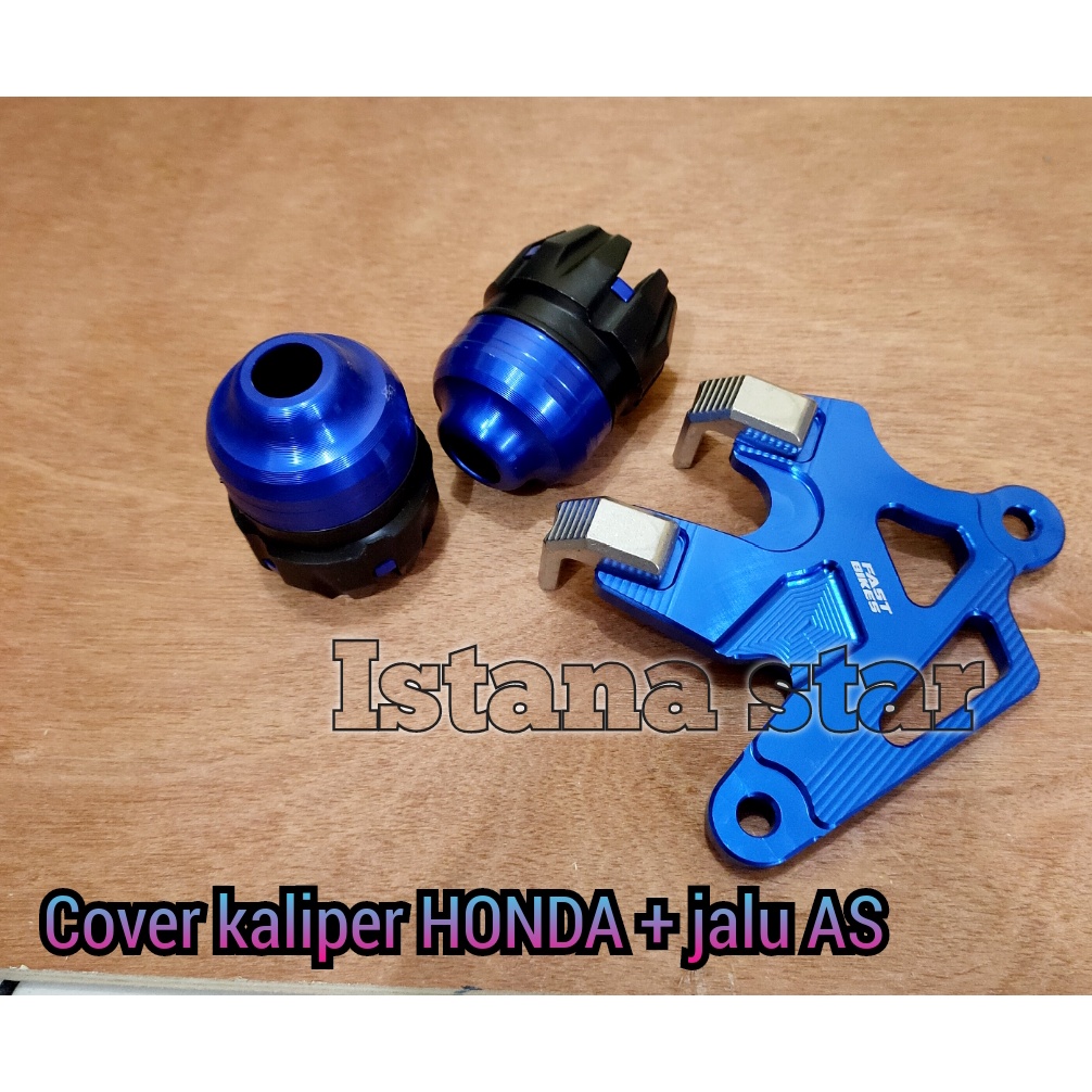 COVER KALIPER +JALU AS/VARIASI FULL CNC BISA UNTU MOTOR HONDA BEAT VARIO SCOPY SPACY GENIO/BIRU