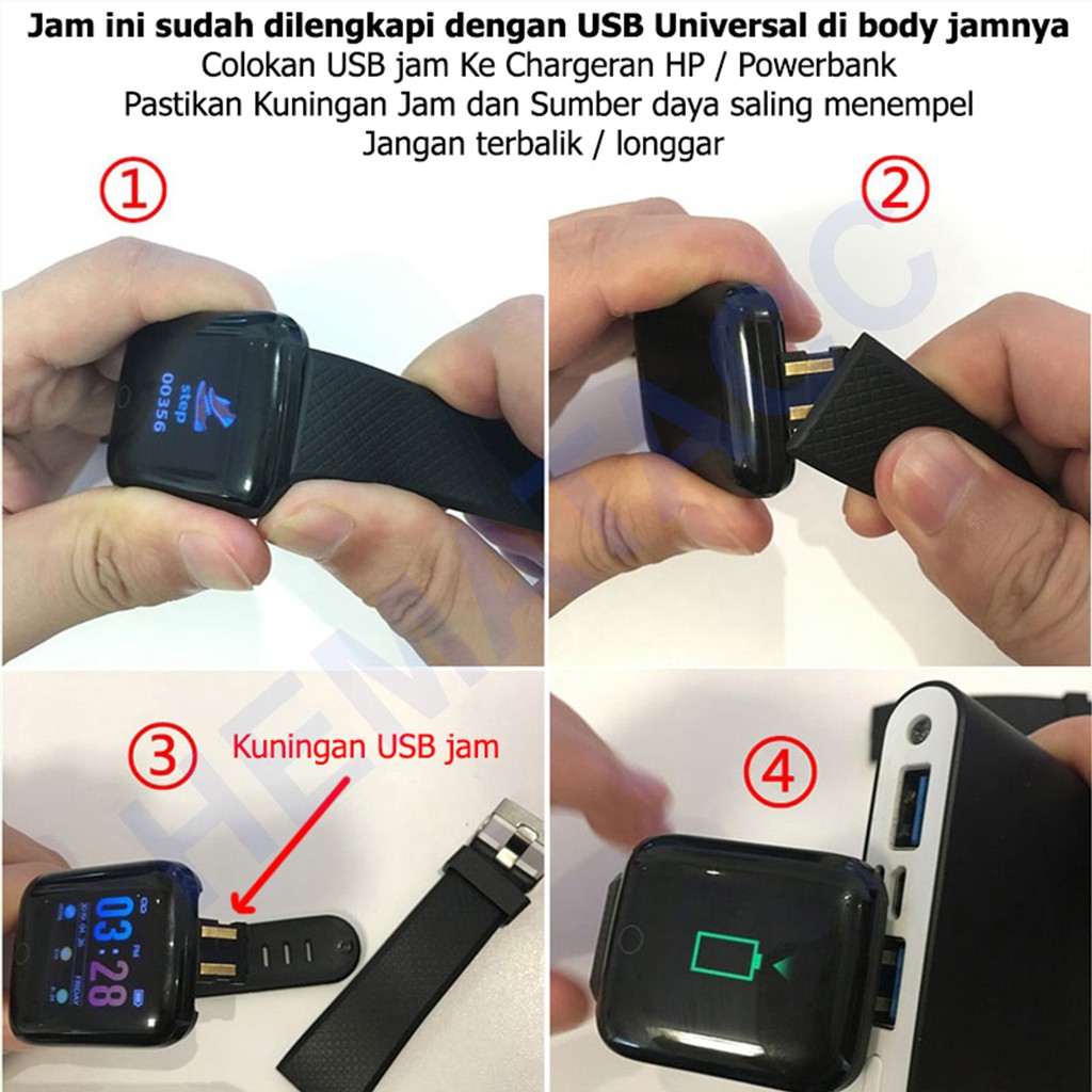 Smartwatch 116 Pro Plus Anti Air IP66 Jam Tangan Kesehatan &amp; Asisten Olahraga