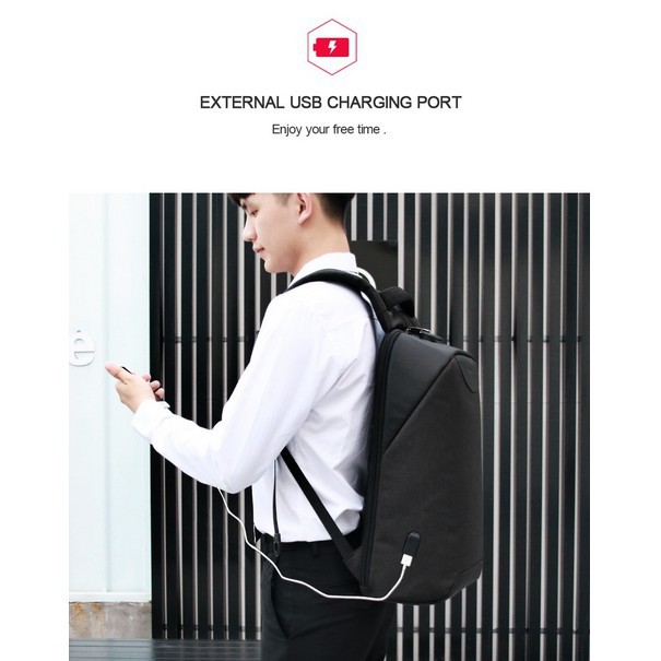 TIGERNU Anti Theft Backpack with Padlock Combination ORIGINAL 100% - T-B3611 beverra