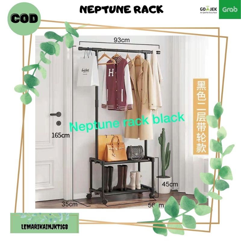 NEW SHENAR COD- NEPTUNE RACK - STAND HANGER SINGLE - RAK GANTUNGAN SERBAGUNA RODA - RAK GANTUNG DENGAN RODA| RAK GANTUNGAN BAJU| RAK SERBAGUNA|RAK PENYIMPANAN BAJU DAN BARANG