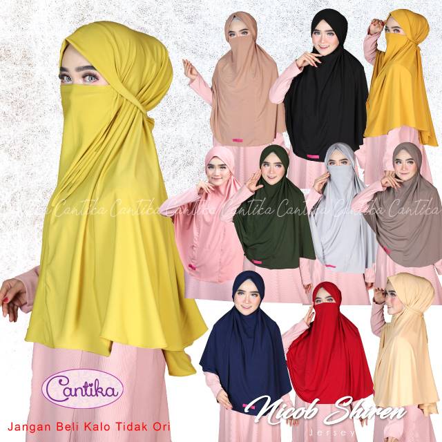 Nicob Shiren / Jilbab Cadar / Jilbab Masker ORIGINAL Cantika