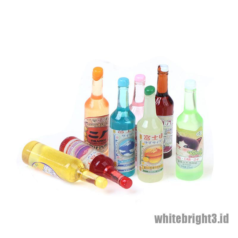 (white3) 5pcs Miniatur Botol Soda / Air Minum Skala 1: 12 Untuk Dekorasi Dapur Rumah Boneka