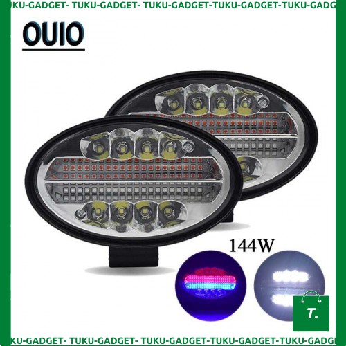 Lampu Light Bar Led Oval Headlight Mobil Offroad 144W 6000K - TGIK617Z3