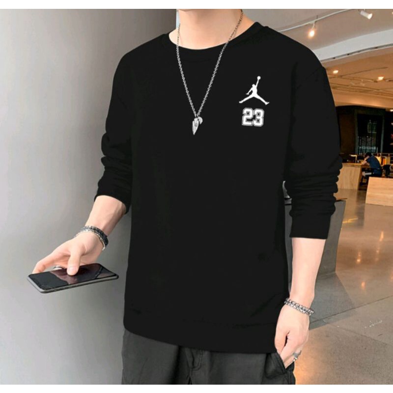 Sweater Crewneck Air 23 pria keren lengan panjang