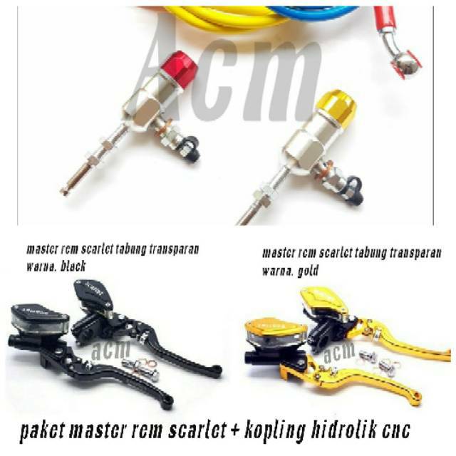MASTER REM SCARLET TABUNG + STUT HIDROLIK + SELANG UNIVERSAL MOTOR