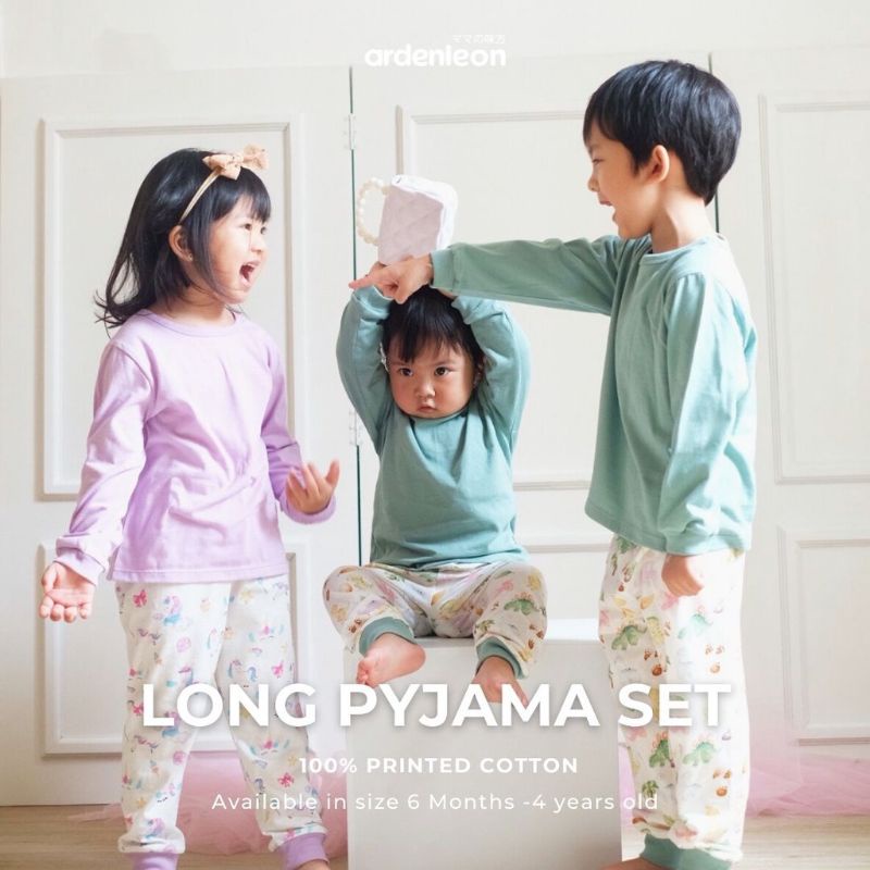 ARDENLEON Long Pyjama Printed Baby Piyama / Arden Leon Pajamas Anak 6m-4y / Long Set Motif Anak