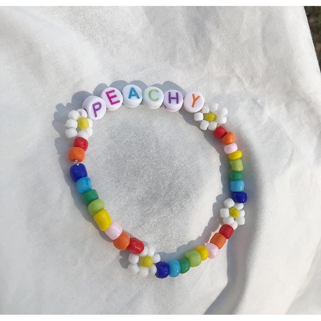 Gelang Manik Nama Rainbow / KPOP Bracelet / Korean Bracelet