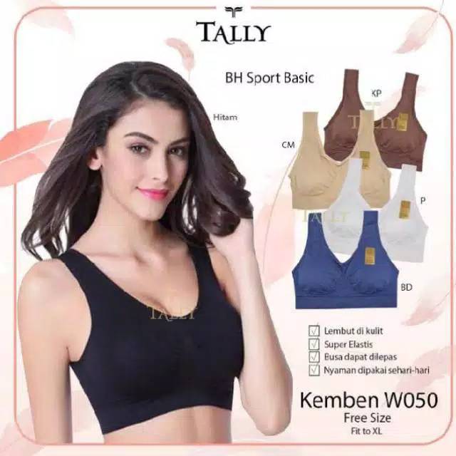 TALLY Bra SPORT W 050 BRA Kemben Busa Tipis Tanpa Kawat Original