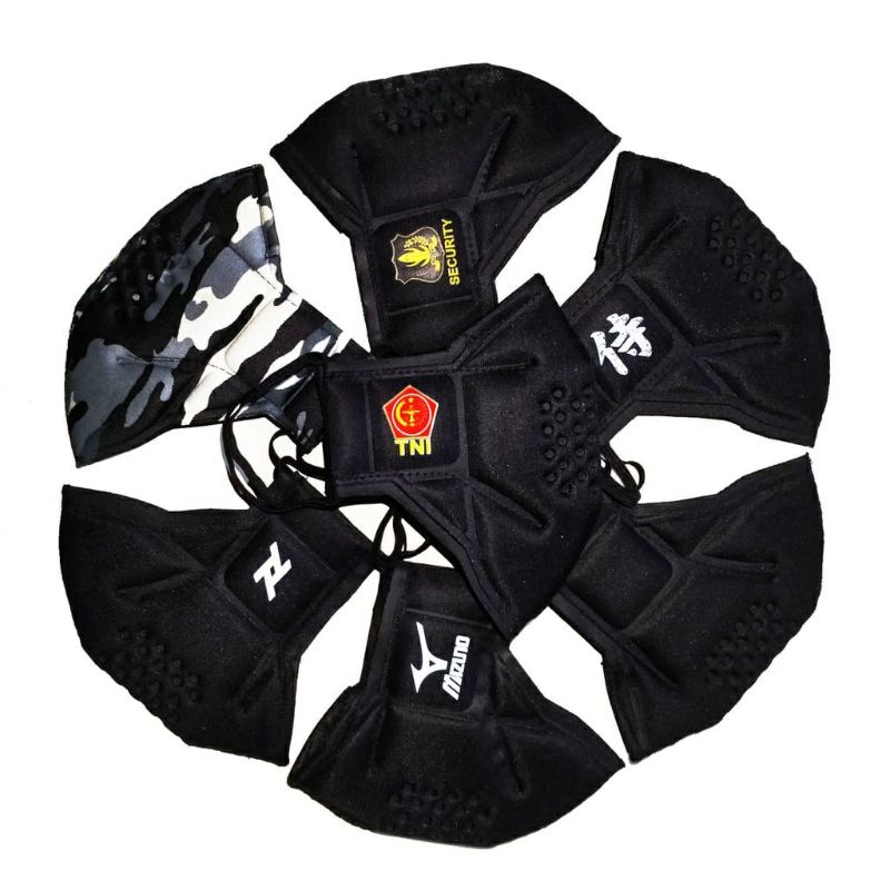 Masker Tomo Logo TNI POLRI Mizuno,Polos,Samurai,Jepang,Satpam,Scurity