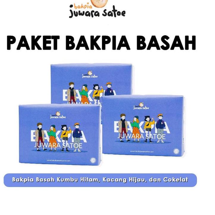 

레 PAKET BAKPIA BASAH MIX 3 Box Kacang Hijau, Kumbu Hitam dan Coklat - JUWARA SATOE Big Sale