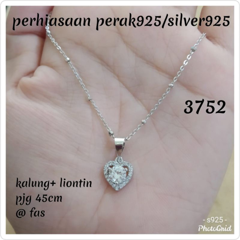 KALUNG JEDAR+LIONTIN LOVE PUTIH 3752 PERAK 925