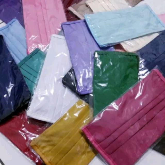 Masker Kain Polos / Masker Hijab Kain / Masker Kain Tali / Masker Mulut